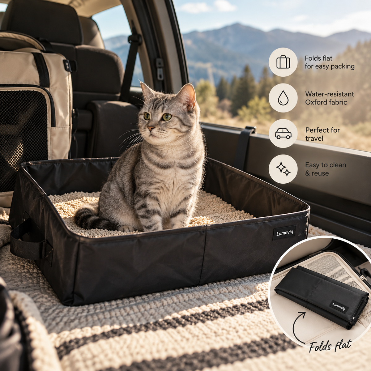 Lumeviq Foldable Travel Litter Box