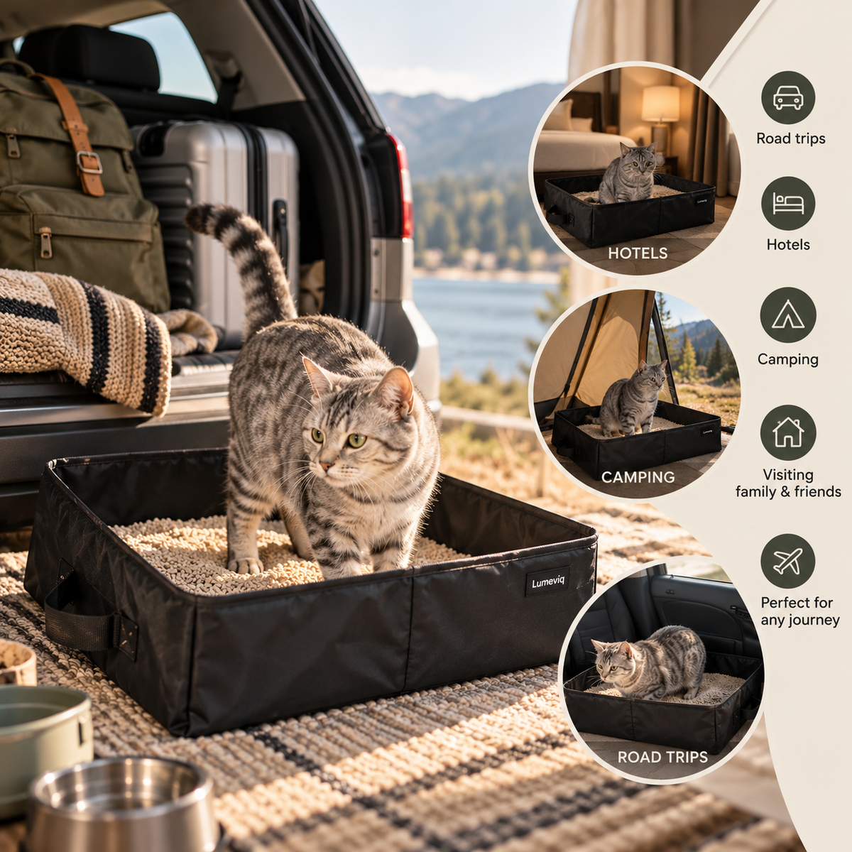 Lumeviq Foldable Travel Litter Box