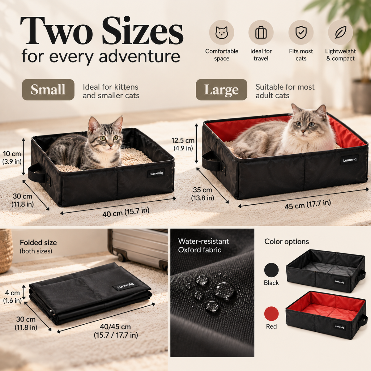 Lumeviq Foldable Travel Litter Box