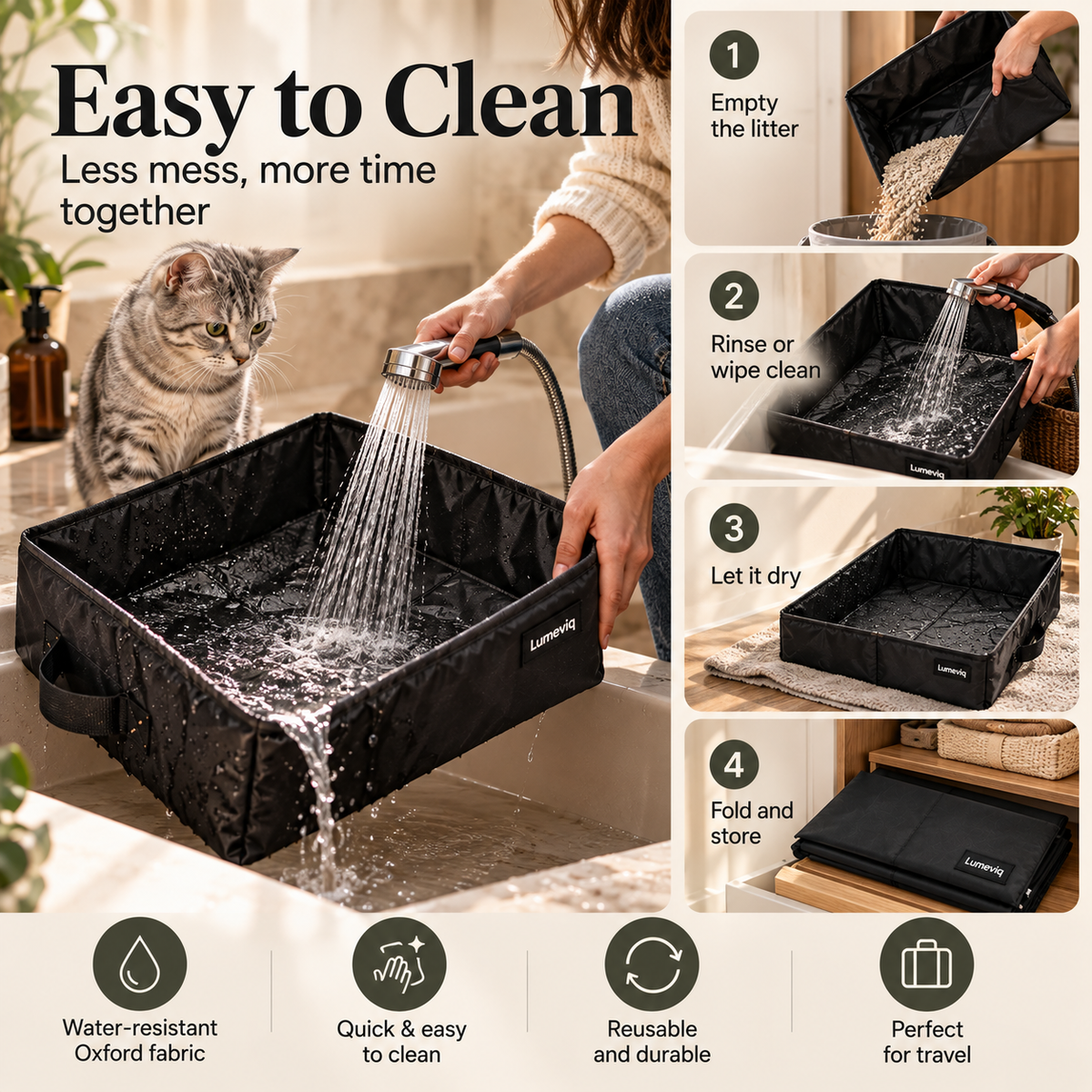 Lumeviq Foldable Travel Litter Box